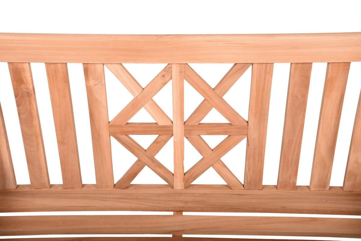 Gartenbank Pantar Teak 2-Sitzer - Braun/Teakfarben, MODERN, Holz (66/92/120cm) - Gardenson