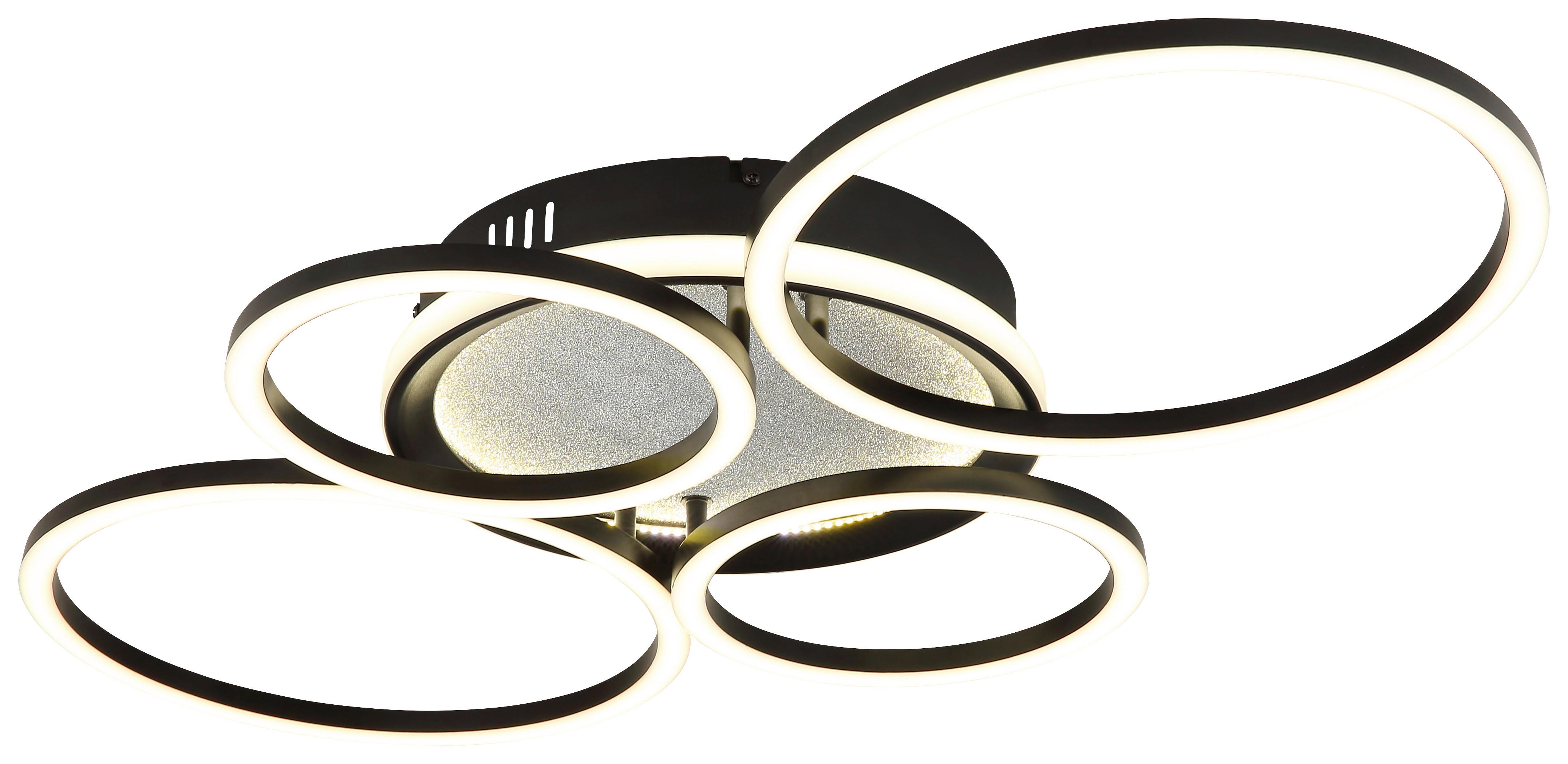 Stropna Led-svetilka Gustav - srebrne barve/črna, Moderno, kovina/umetna masa (72,2/51,7/10cm) - Mömax