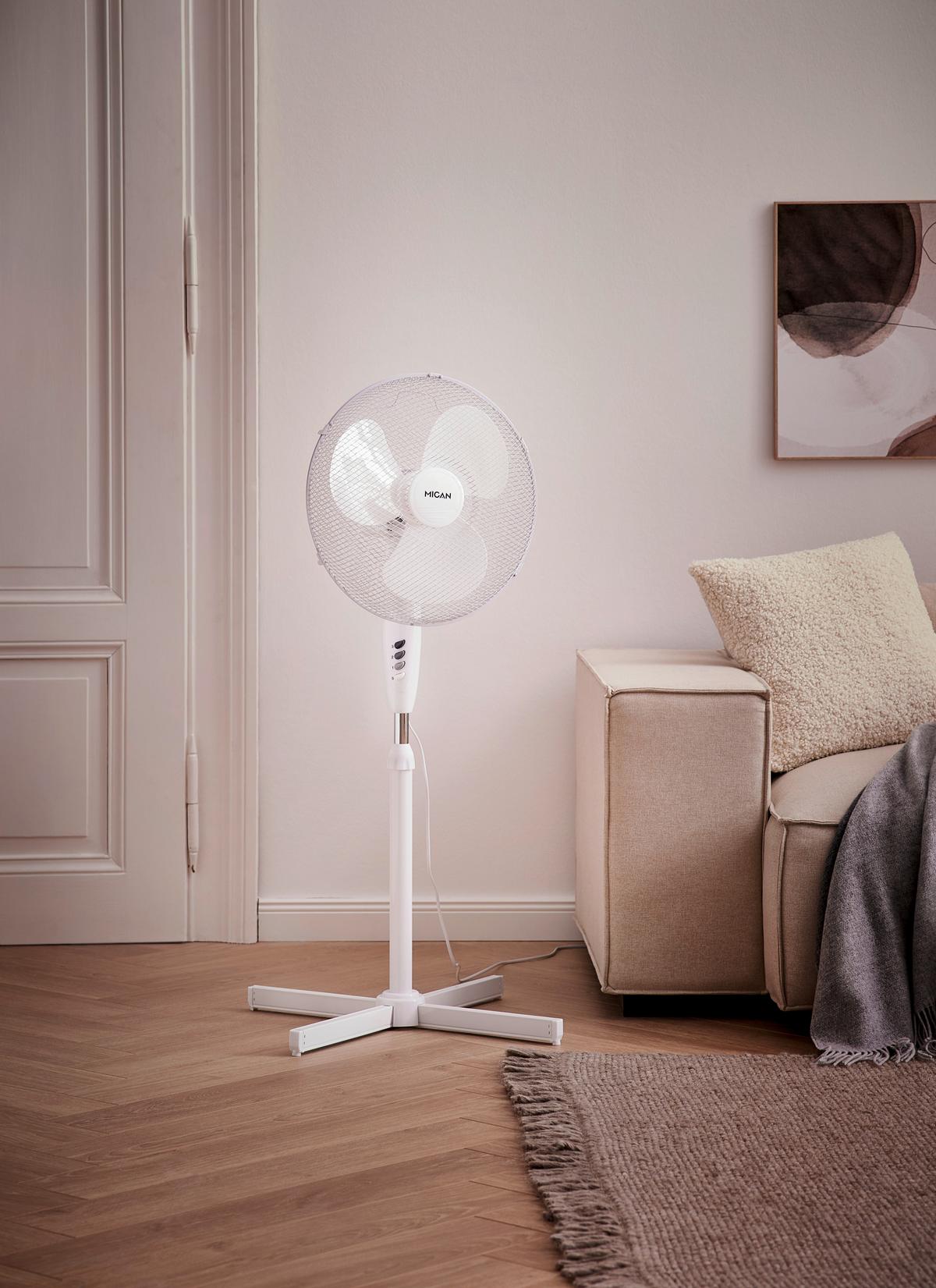 WENTYLATOR STOJĄCY BASIC *SBB* - biały, Basics, tworzywo sztuczne/metal (43cm) - Boxxx