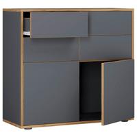 Kommode Salia Anthrazit/Honigeiche - Honigeiche/Anthrazit, Design, Holzwerkstoff/Kunststoff (100/74/33cm) - MID.YOU