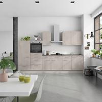 Küchenblock Riva Low m. Geräten Grau - Schieferfarben/Edelstahlfarben, MODERN, Holzwerkstoff/Metall (330cm) - Nobilia