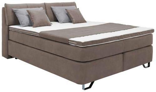 Boxspringbett Tabea Taupe ca. 160x200cm - Taupe/Alufarben, KONVENTIONELL, Karton/Naturmaterialien (160/200cm) - Mömax