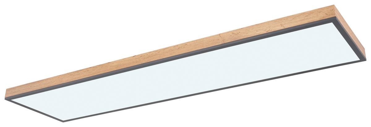 Deckenleuchte in Graphitfarben max. 36 Watt - Opal/Graphitfarben, Basics, Holz/Kunststoff (120/30/7,5cm) - Globo