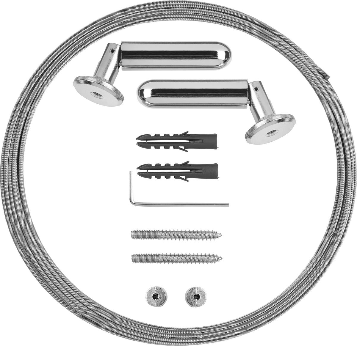 Seilspanngarnitur Valentina aus Metall ca. 500cm - Edelstahlfarben, Metall (500cm) - Modern Living