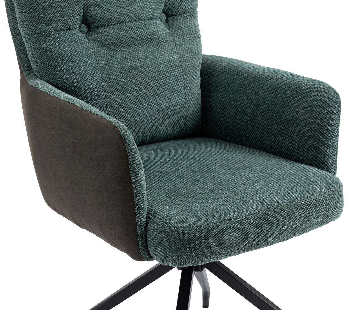 KRZESŁO Z PODŁOKIETNIKAMI MARK - zielony/czarny, Design, metal/tkanina (60/92/67cm) - Livetastic