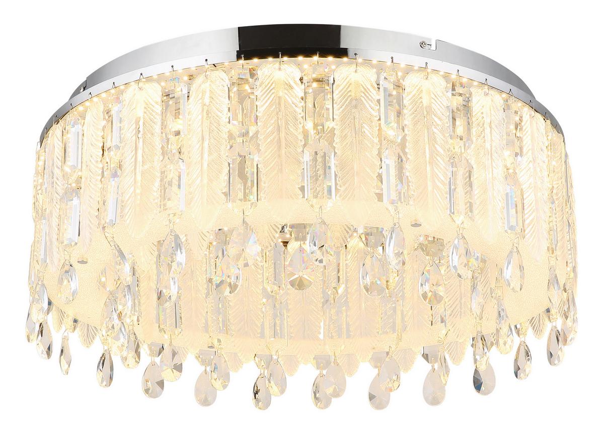 LED Mennyezeti Lámpa 67176-58d Klunka - krómszínű/átlátszó, Lifestyle, üveg/textil (58,5/26,5cm)