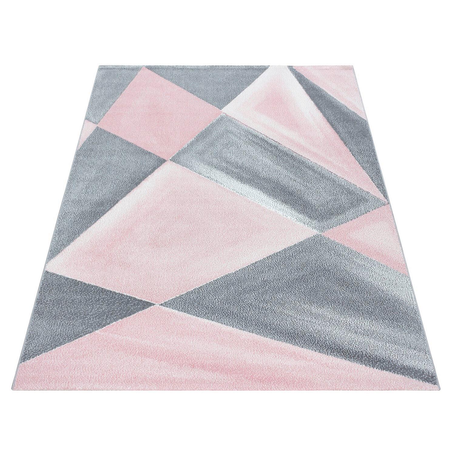 Webteppich Beta Grau/Rosa ca. 120x170cm - Rosa/Grau, Basics, Textil (120/170cm) - Novel