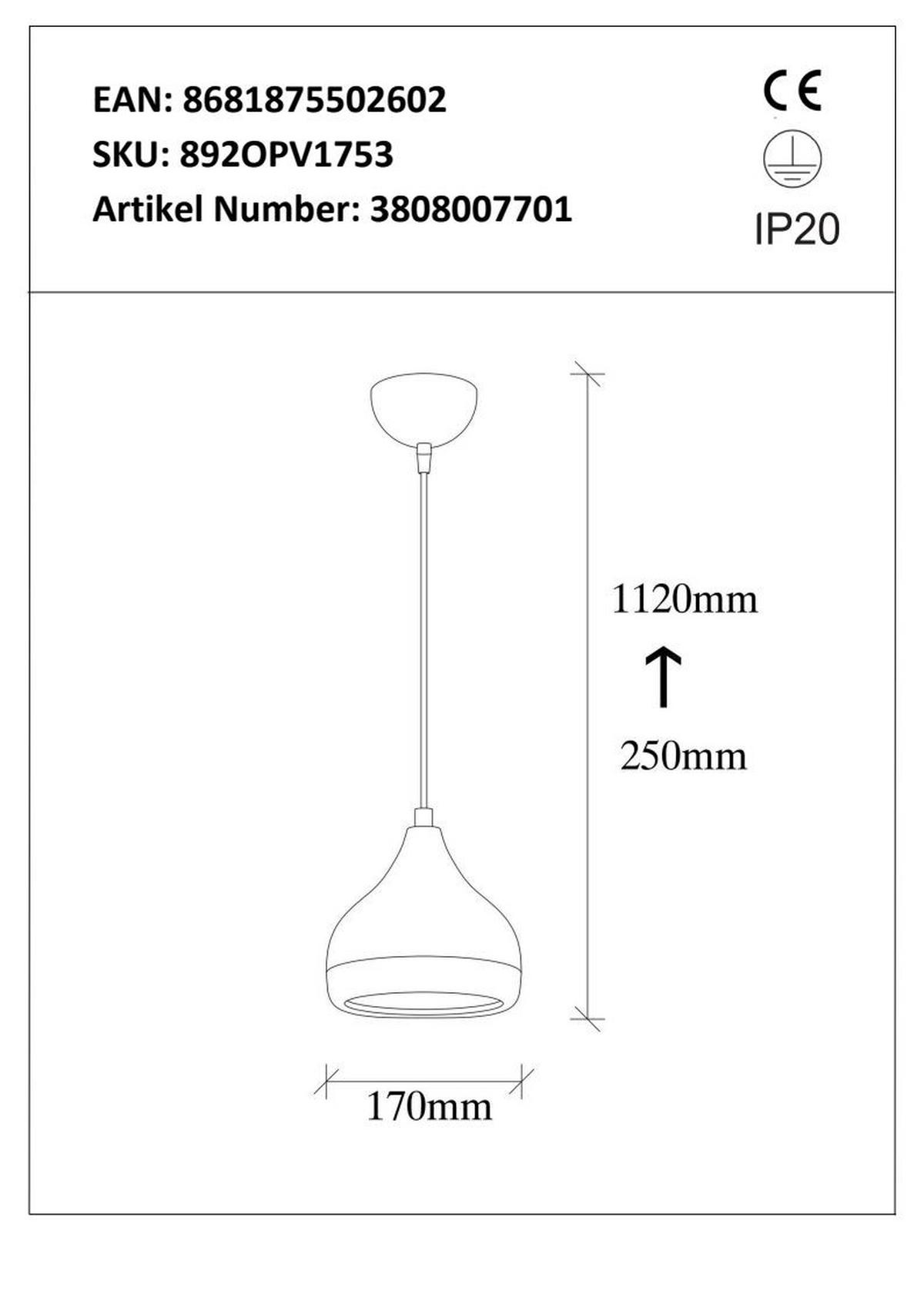 LAMPA SUFITOWA 3808007701 - czarny wysoki połysk/kolor złoty, Trend, metal (112/17/17cm) - P & B