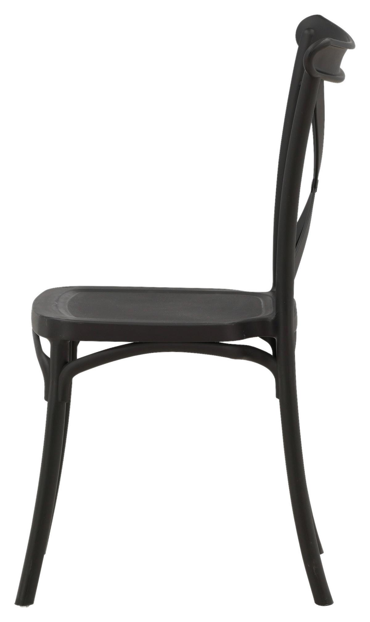 STUHL-SET CROSETT - Schwarz, Design, Kunststoff (52/90/55cm) - Livetastic