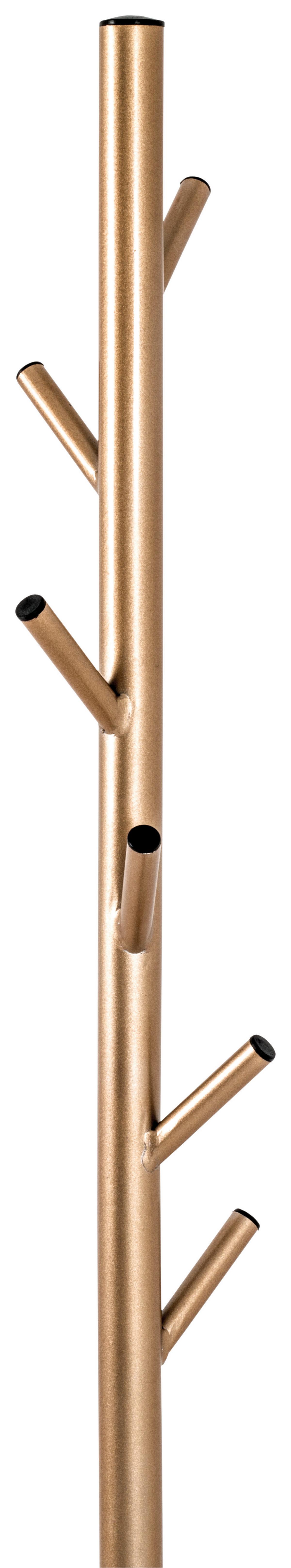 STOJAK NA UBRANIA JANA - czarny/kolor złoty, Design, kamień/metal (37/173/37cm)