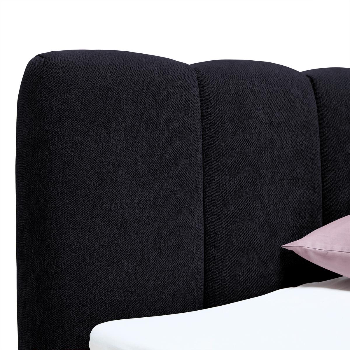 Boxbett Elaris Schwarz ca. 140x200cm - Chromfarben/Schwarz, KONVENTIONELL, Kunststoff/Textil (140/200cm) - Mömax