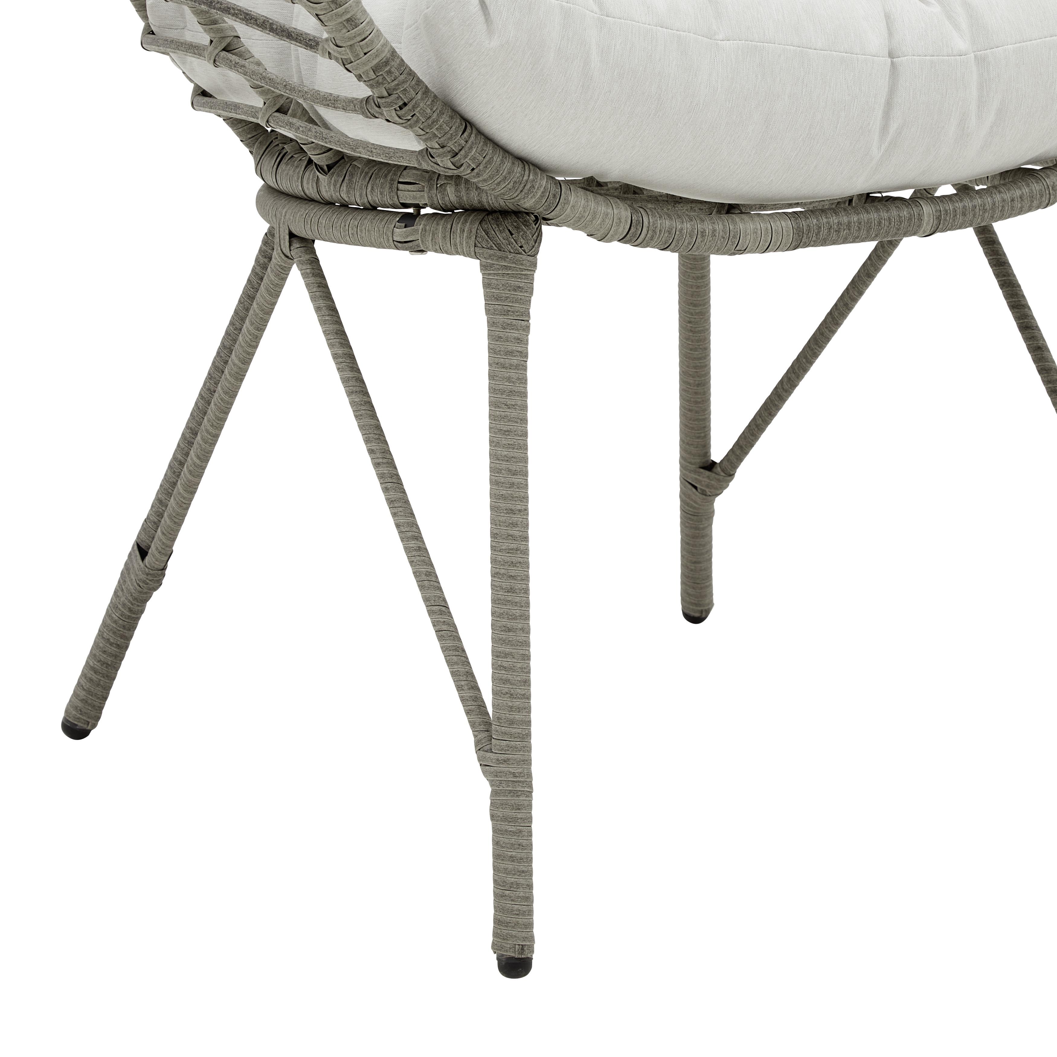 Gartensessel "Mia" inkl. Kissen, Outdoorgewebe - Grau, Modern, Kunststoff/Textil (91/153/65cm) - Bessagi Garden