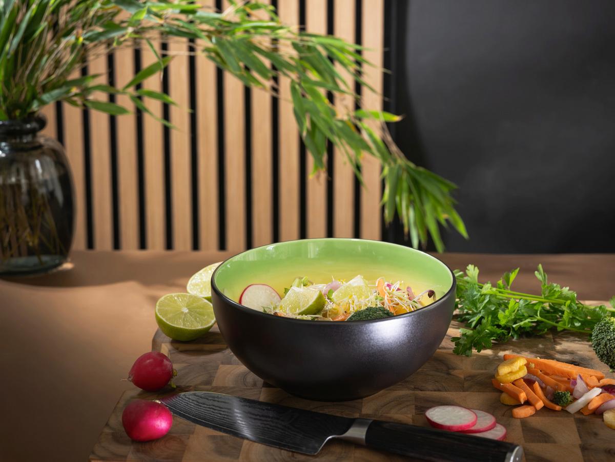 Tálszett 24930 Hot Green Buddha Bowl - sárga/fekete, Basics, kerámia (17,5/8,5cm) - Creatable
