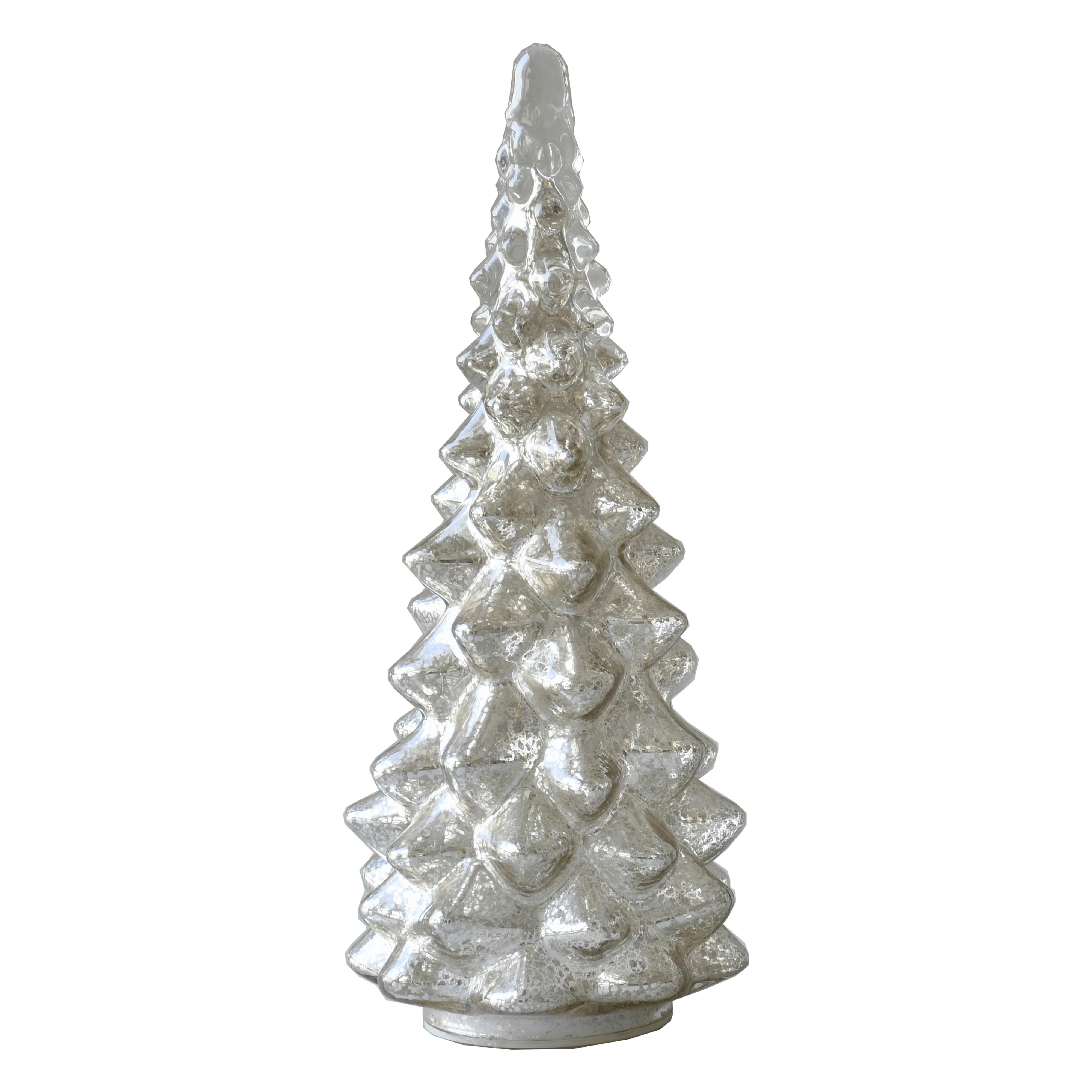 DRZEWO DEKORACYJNE XMM231135 - kolor srebrny, Lifestyle, szkło (15/35cm) - X-Mas