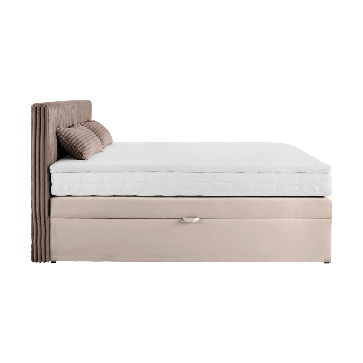 Boxspringbett Rossa in Braun ca. 180x200cm - Schwarz/Braun, KONVENTIONELL, Holzwerkstoff/Kunststoff (180/200cm) - Mömax