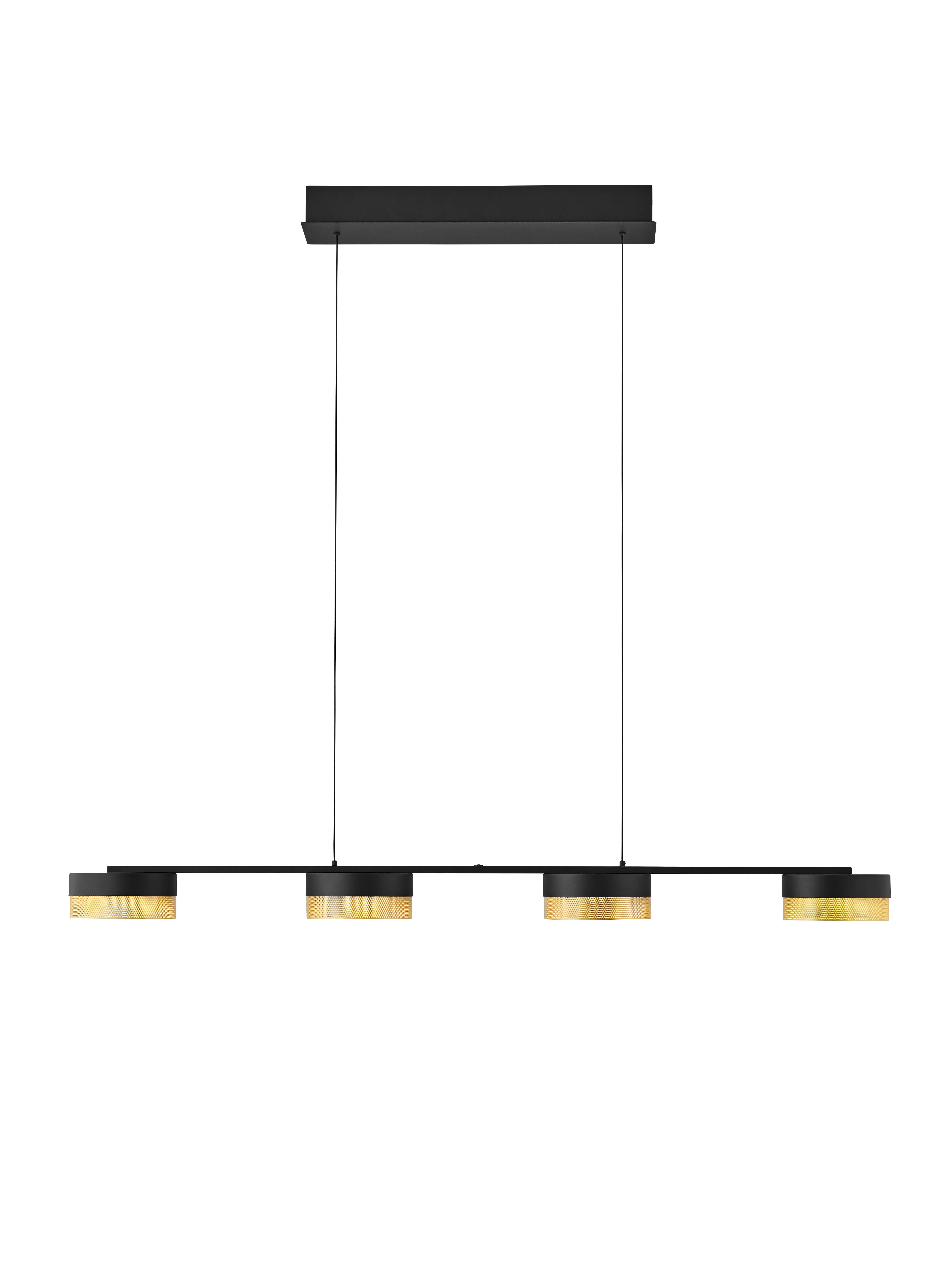 LAMPA WISZĄCA LED 20619/4-06 - czarny/kolor złoty, Design, metal (110/20/150cm) - Hell
