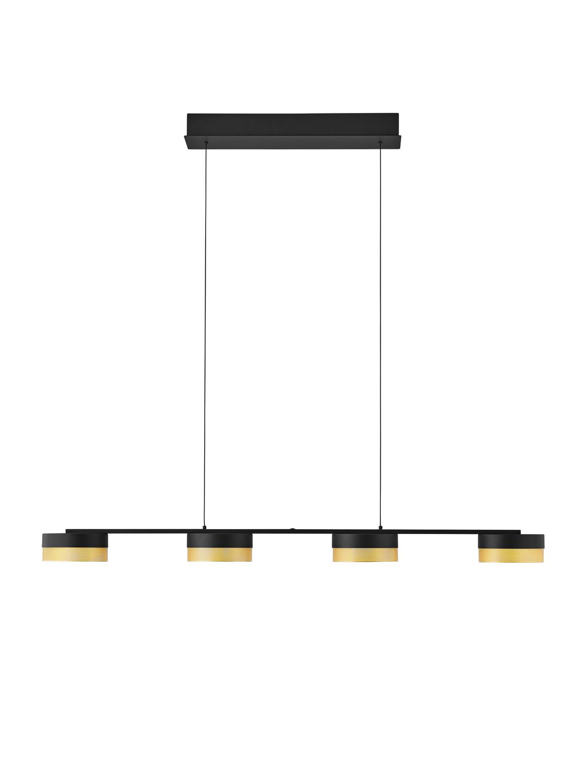 LAMPA WISZĄCA LED 20619/4-06 - czarny/kolor złoty, Design, metal (110/20/150cm) - Hell