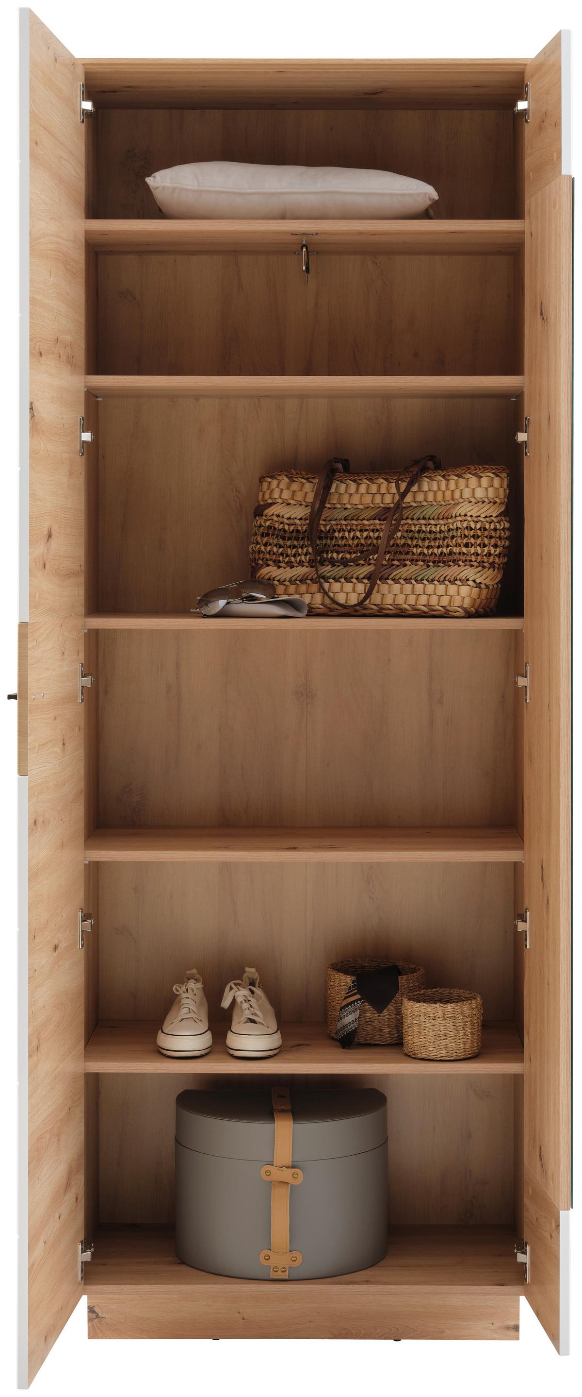 Garderobni Ormar Tonale - bijela/hrast Artisan, Konvencionalno, staklo/drvni materijal (75/207,4/40cm) - Modern Living