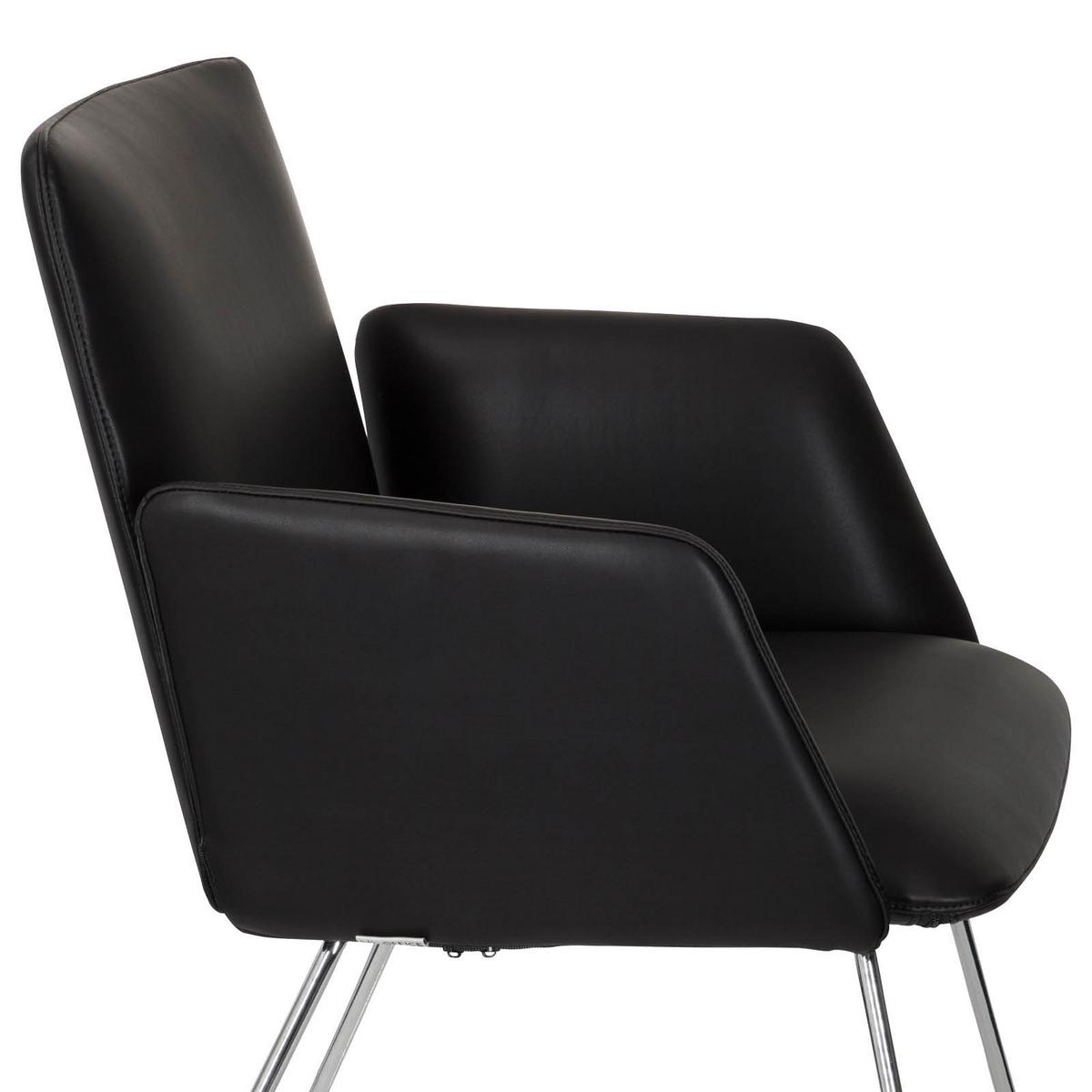 Konferenčni Stol Designia V, Črna - barve kroma/črna, Moderno, kovina/tekstil (58/80/62cm) - MID.YOU