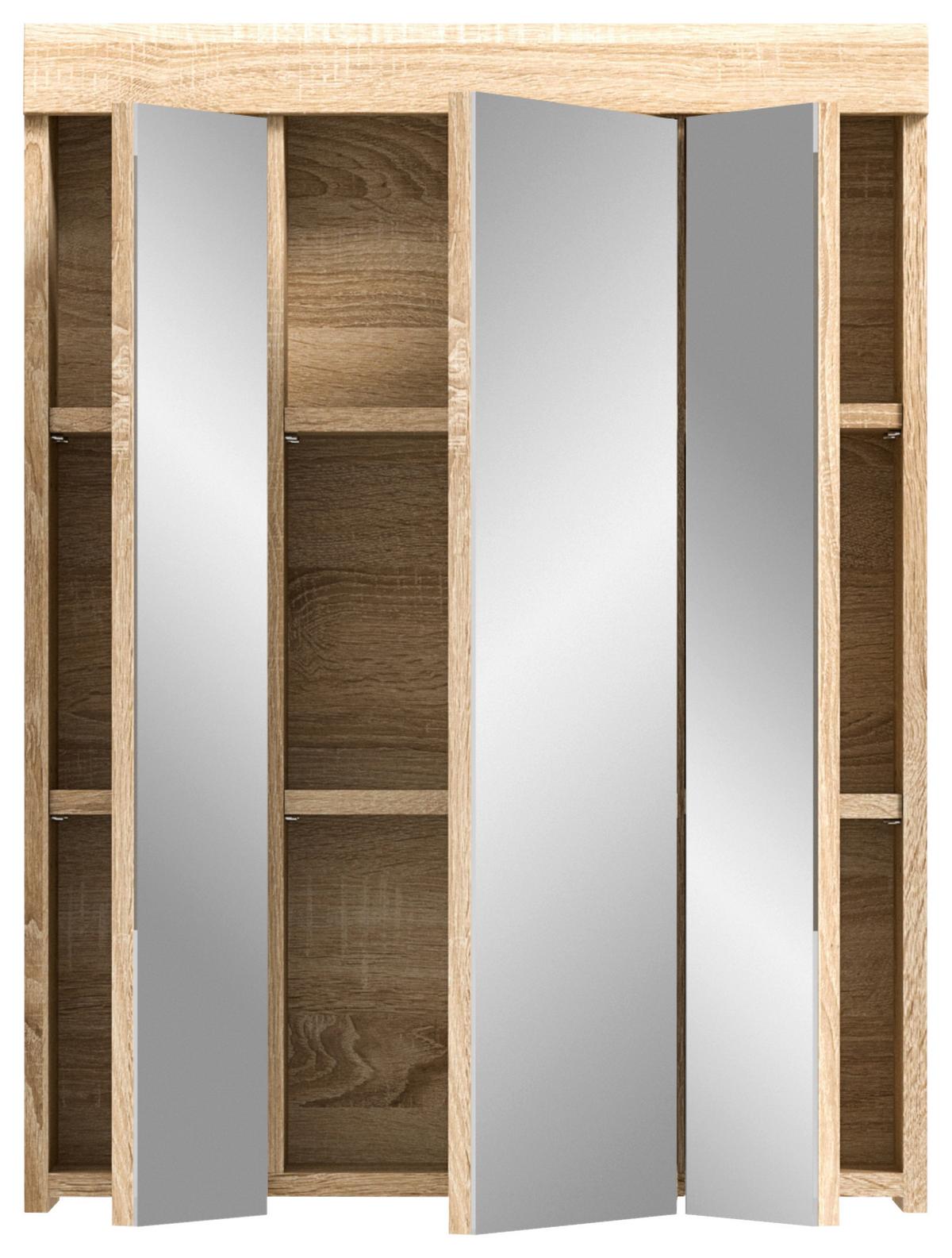 Omara Z Ogledalom Lambada, Barva Hrasta - barve hrasta, Moderno, steklo/leseni material (60/79/18cm) - MID.YOU