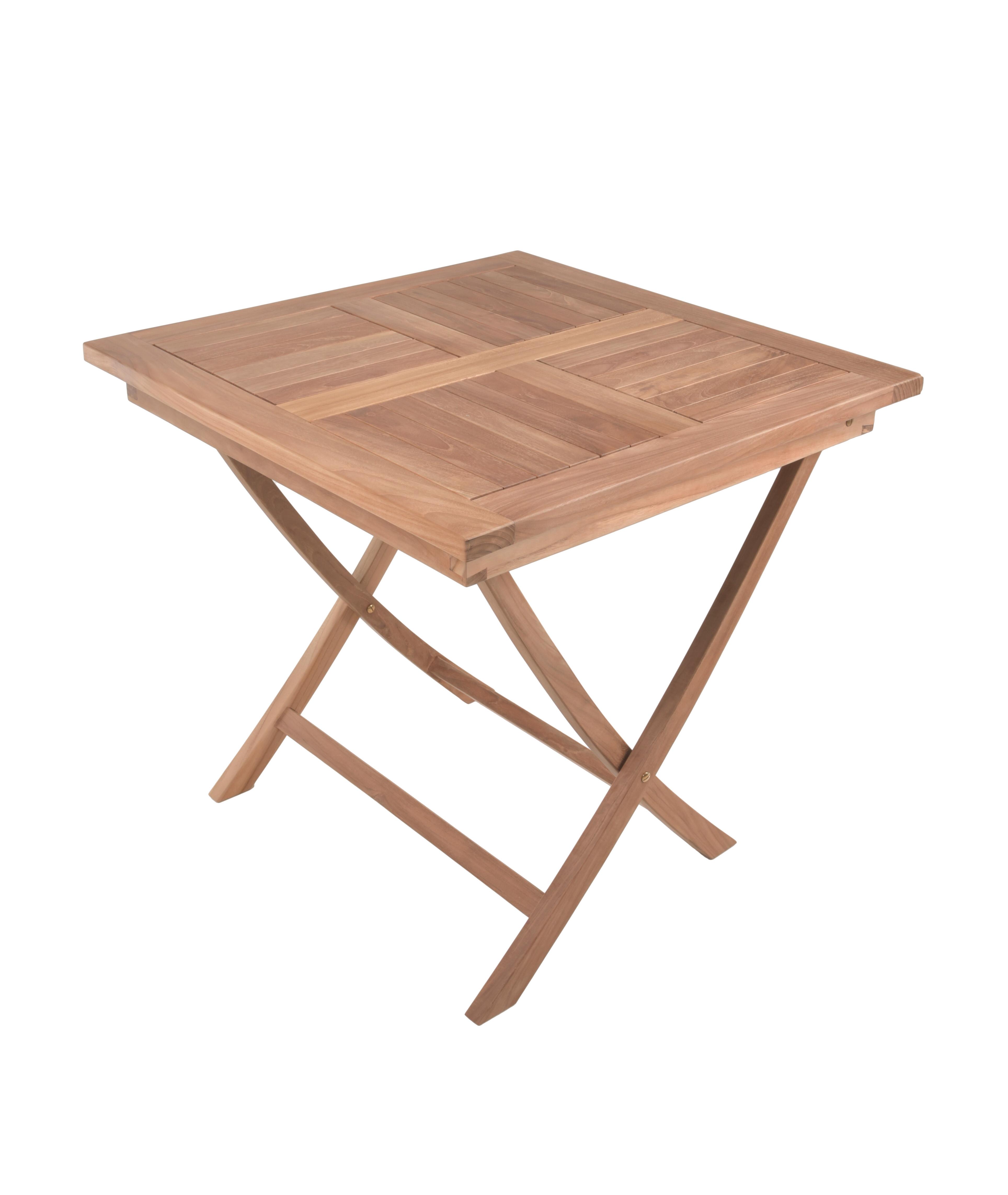 Gartenklapptisch Cidora Teak - Braun, Basics, Holz (80/80/75,5cm) - Gardenson