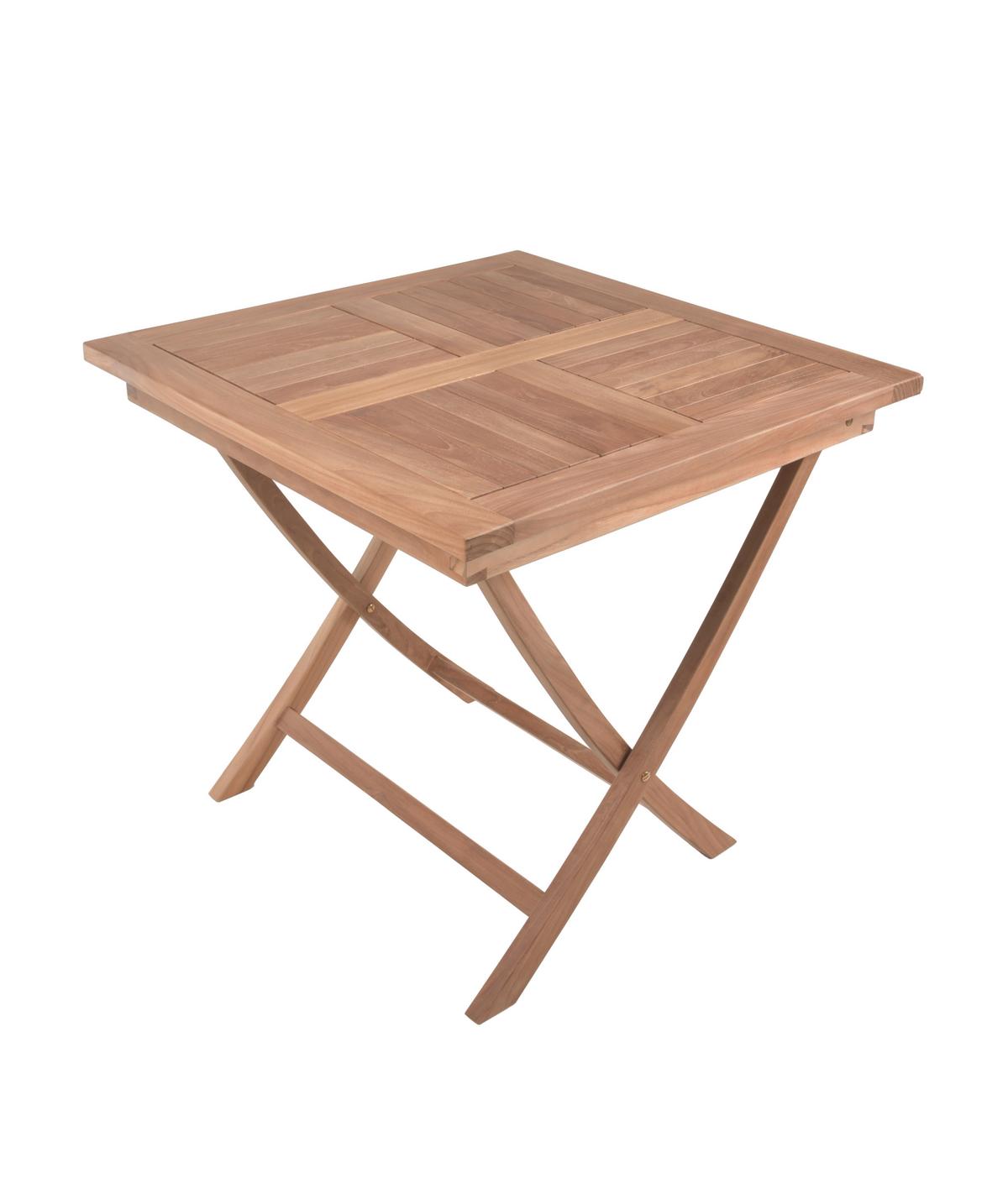 Gartenklapptisch Cidora Teak - Braun, Basics, Holz (80/80/75,5cm) - Gardenson