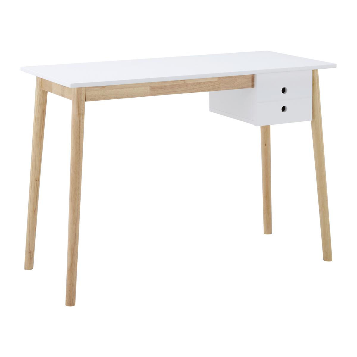 BIURKO MELANIE - kolor naturalny/biały, Modern, drewno (106/48/77cm) - Bessagi Home