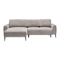 Ecksofa Custom Hellgrau - Hellgrau/Schwarz, MODERN, Textil/Metall (164/85/255cm) - Mömax