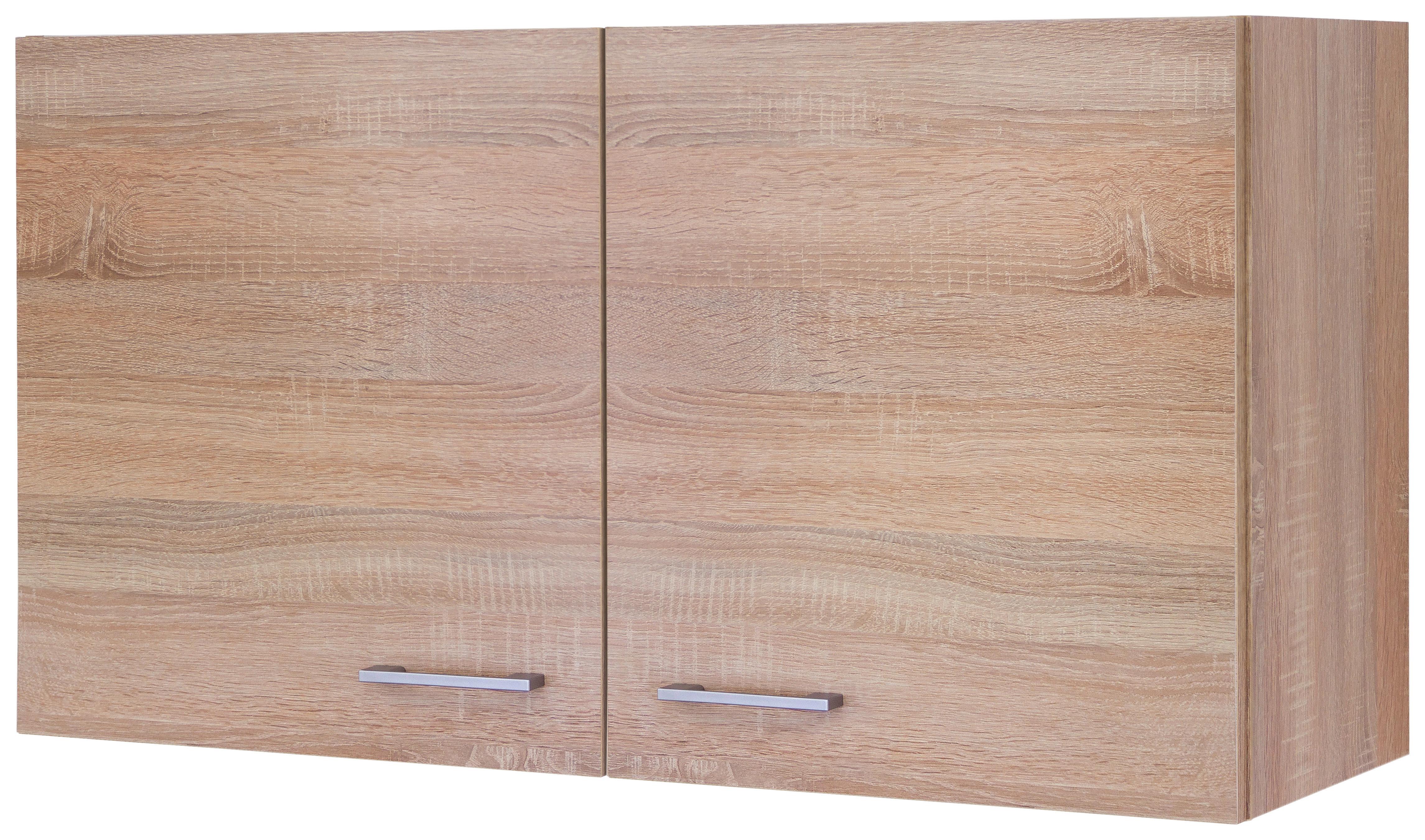 Kuhinjska Zgornja Omarica Samoa, Barva Hrasta - bela/barve aluminija, Konvencionalno, umetna masa/leseni material (100/54,8/32cm) - FlexWell