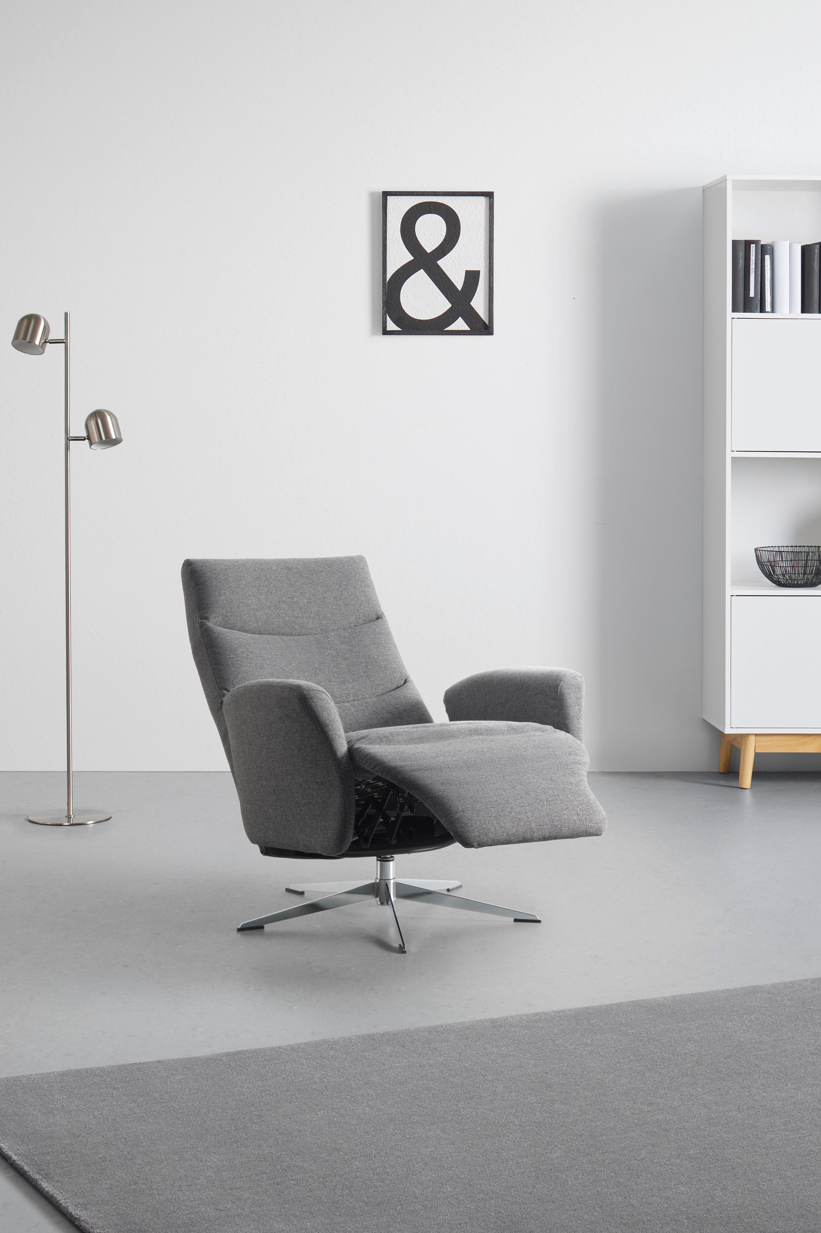 Relaxsessel SUP in Anthrazit - Dunkelgrau, MODERN, Textil/Metall (73/106/82cm) - Premium Living