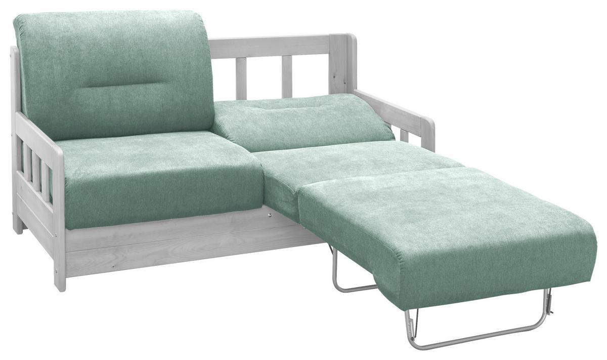 Schlafsofa Camino Mintgrün Mikrofaser - Weiß/Mintgrün, KONVENTIONELL, Holz/Textil (154/88/90cm) - Livetastic