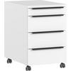 Rollcontainer Ribera Weiss - Weiss/Schwarz, Modern, Holzwerkstoff/Kunststoff (42/63/60cm) - Premium Living