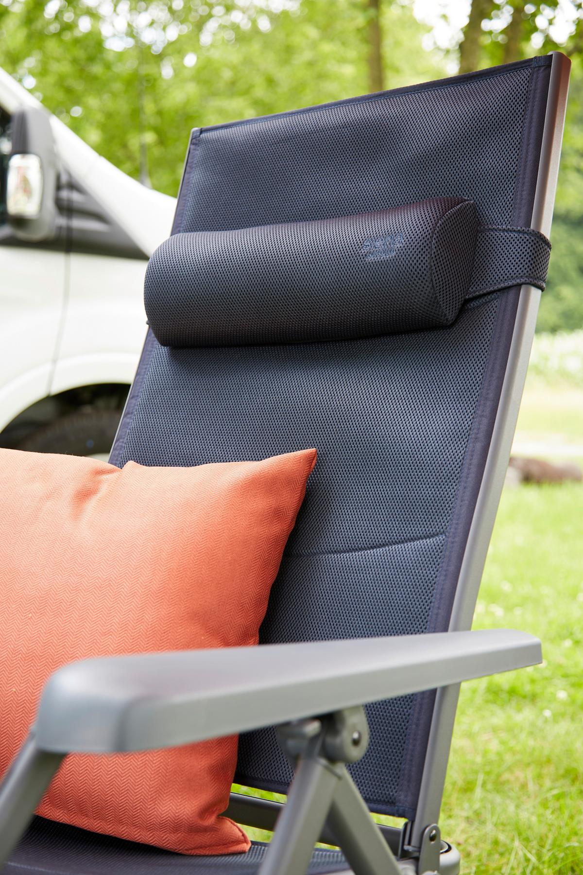 Campingsessel Dunkelblau Premium B: 75cm - Anthrazit/Dunkelblau, KONVENTIONELL, Textil/Metall (75/123/91cm) - Siena Garden