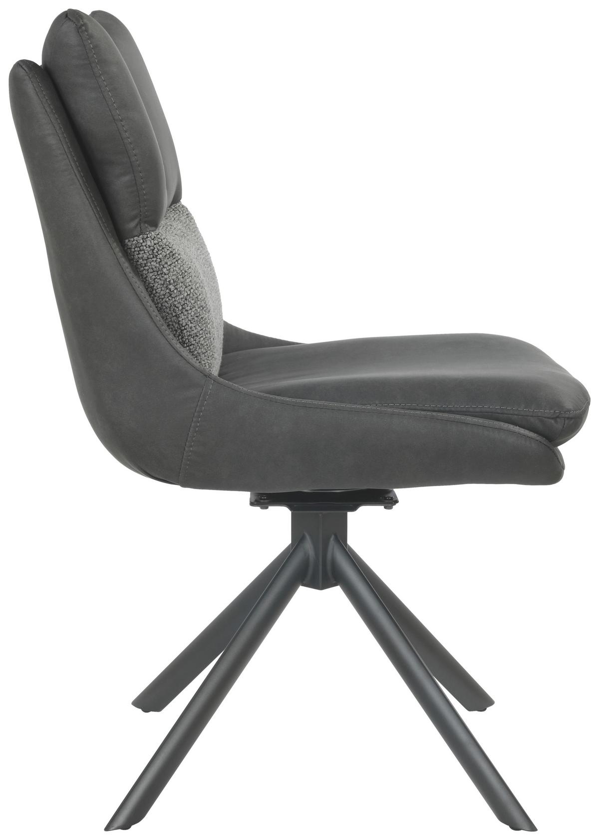 Scaun REMY - gri închis/negru, Design, metal/textil (49/67/89,5cm) - Premium Living