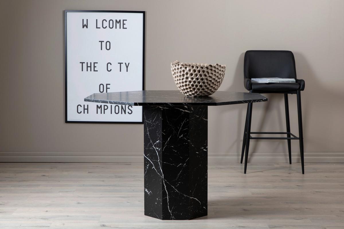 Esstisch Marbs Ø ca. 110 cm Marmoroptik - Schwarz, Design, Holzwerkstoff (110/110/75cm) - Livetastic