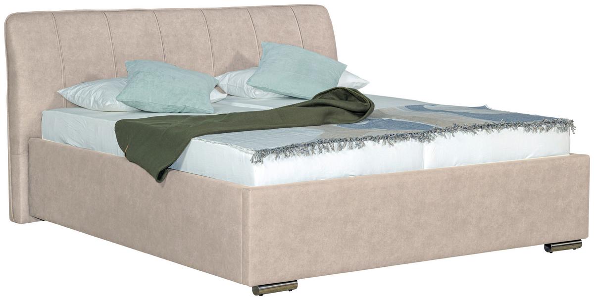 Tapecirani Krevet France Storage - boje kroma/crna, Basics, drvo/metal (180/200cm) - Modern Living