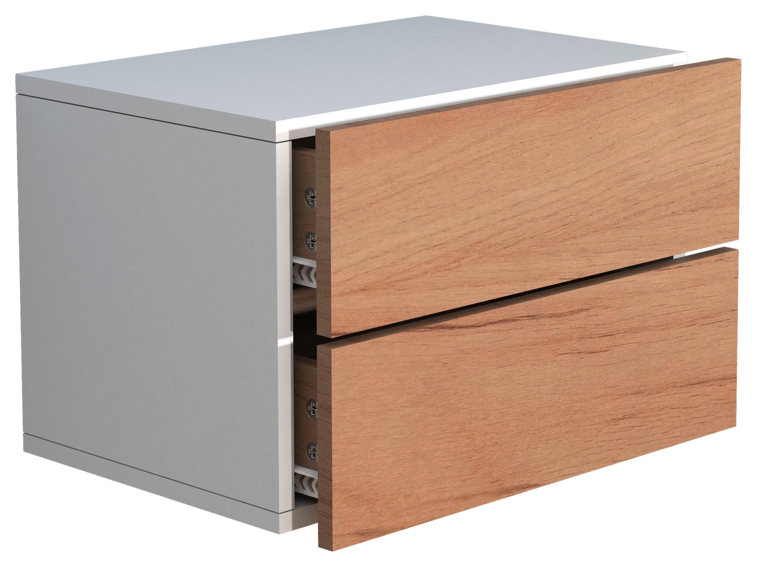 Nočna Omarica Usal L 45, Hrast, Bela - barve hrasta/bela, Moderno, leseni material (45/30/32cm) - MID.YOU