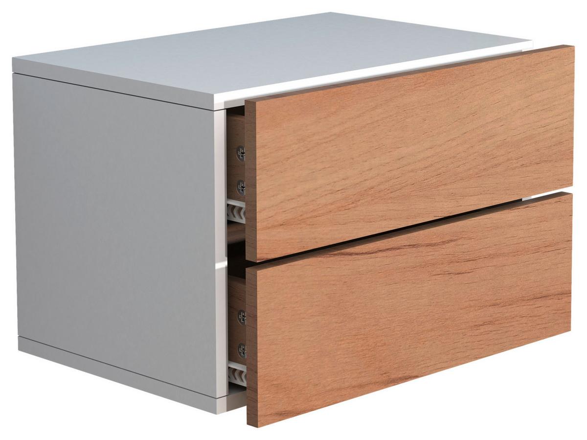 Nočna Omarica Usal L 45, Hrast, Bela - barve hrasta/bela, Moderno, leseni material (45/30/32cm) - MID.YOU