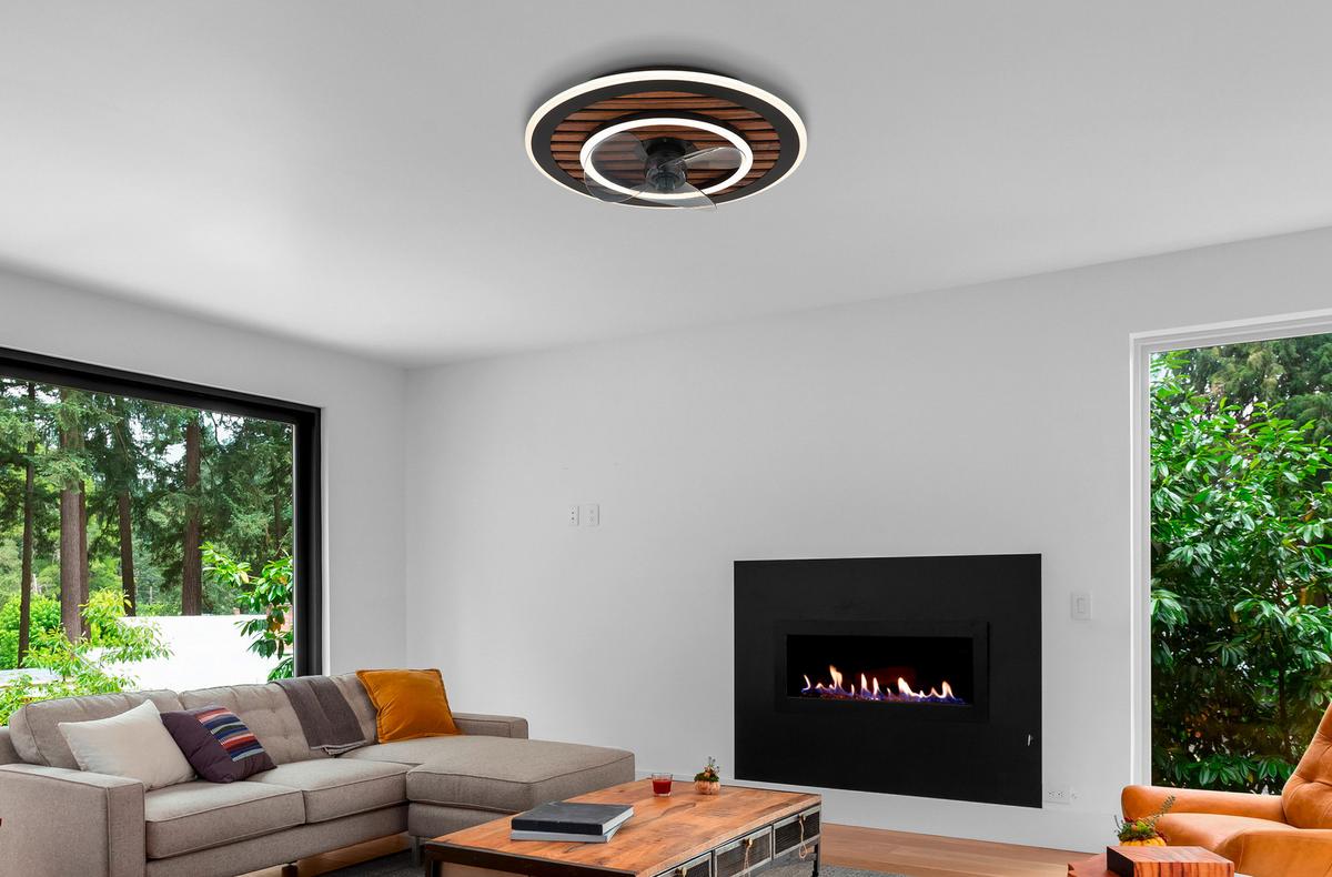 DECKENVENTILATOR 03668 TREVINO - Dunkelbraun/Opal, Konventionell, Kunststoff/Metall (49/13cm) - Globo