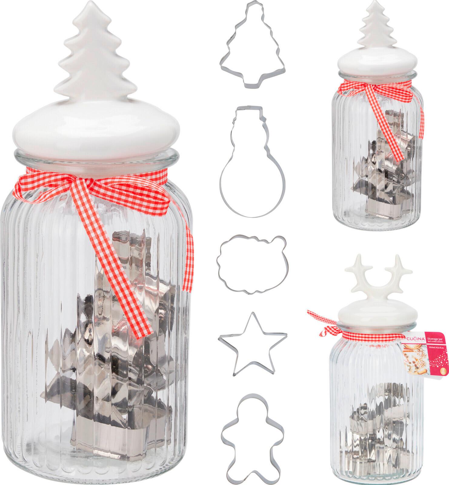 Vorratsglas MIN - Weiss/Transparent, Glas/Keramik (11/11/26cm)