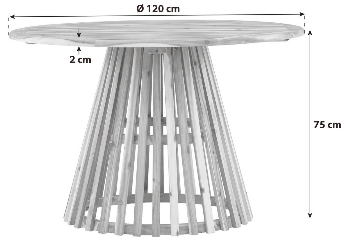 Gartentisch Lumpur ca. 120x120x75 cm Akazie - Akaziefarben, KONVENTIONELL, Holz (120/120/75cm) - Gardenson