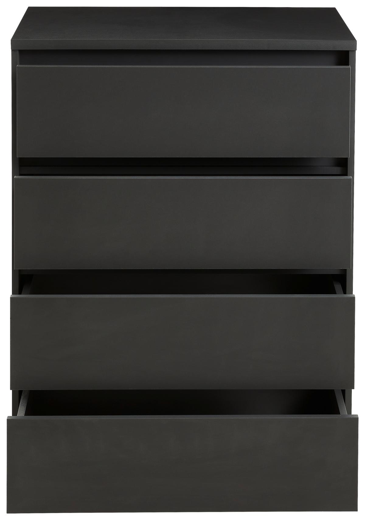 KOMODA LINE - antracytowy, Design, materiał drewnopochodny/tworzywo sztuczne (80/103/48cm) - Carryhome