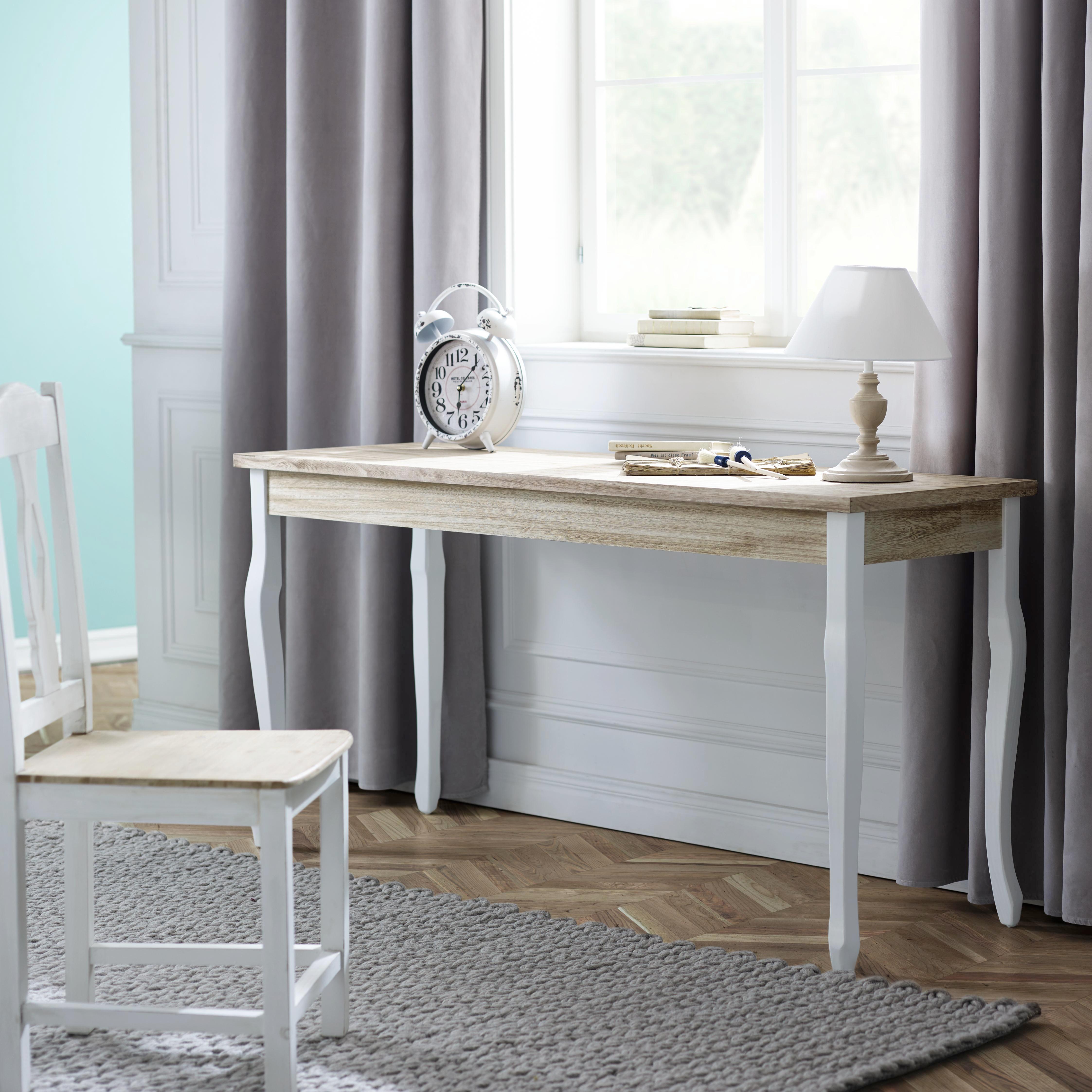 Konsole in Weiß/Eichefarben ca.150x50cm 'Antonio' - Eichefarben/Weiß, Holz (150/75/50cm) - Bessagi Home