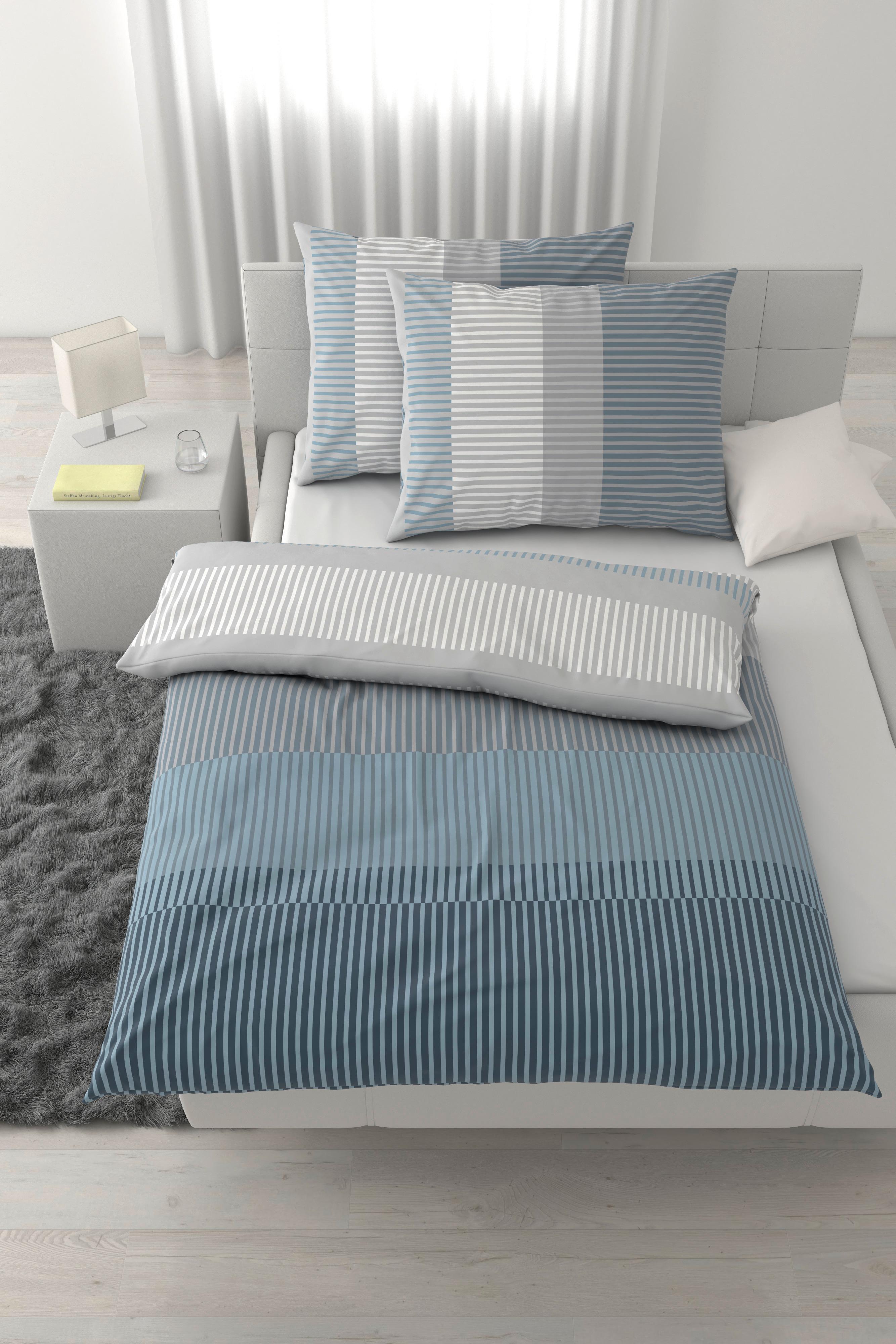 Lenjerie de pat Hannes cca. 200x220/2x50x70cm - gri-albăstrui, textil (200/220cm) - Mömax