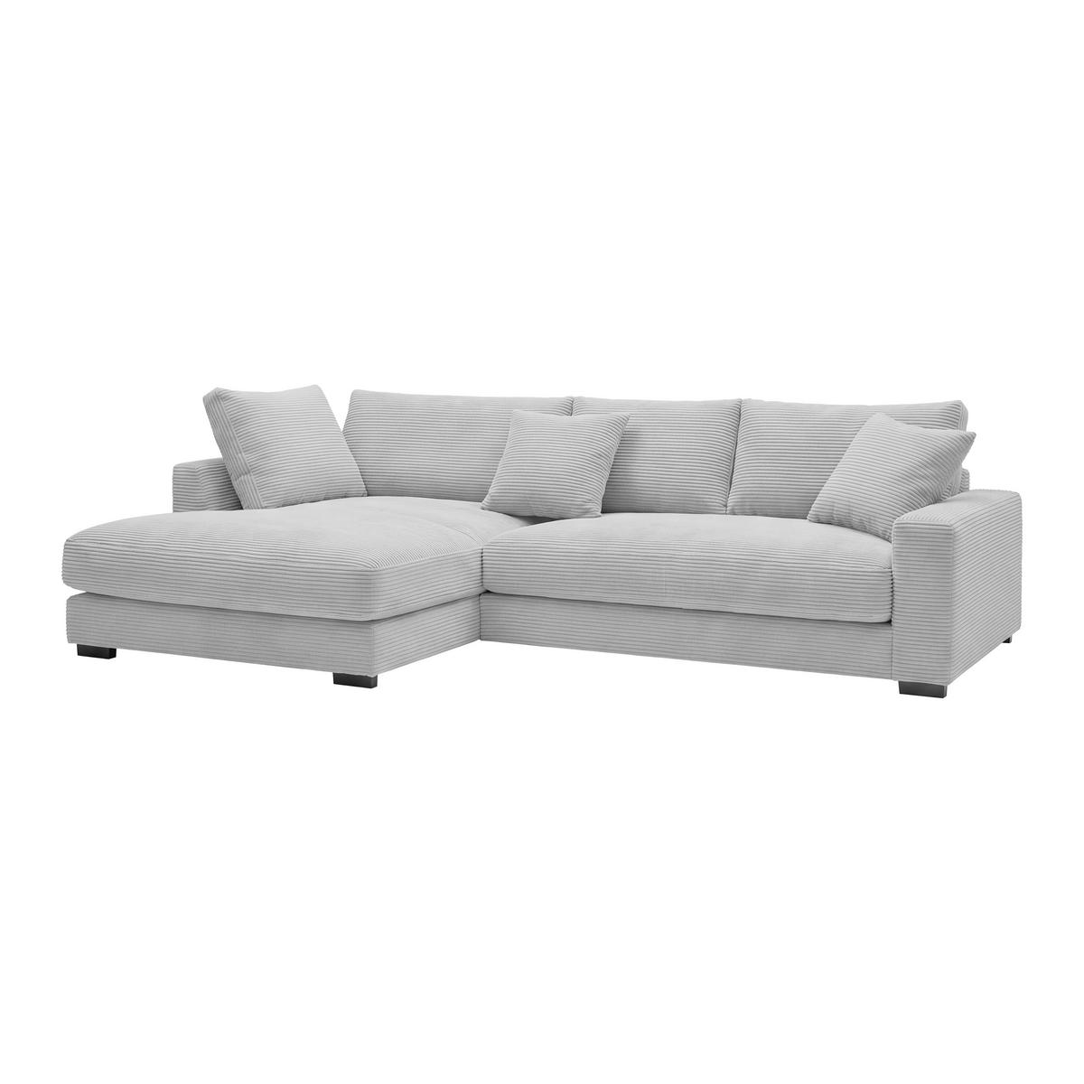 Ecksofa Pedro Hellgrau - Hellgrau/Schwarz, MODERN, Kunststoff/Textil (190/300cm) - Mömax