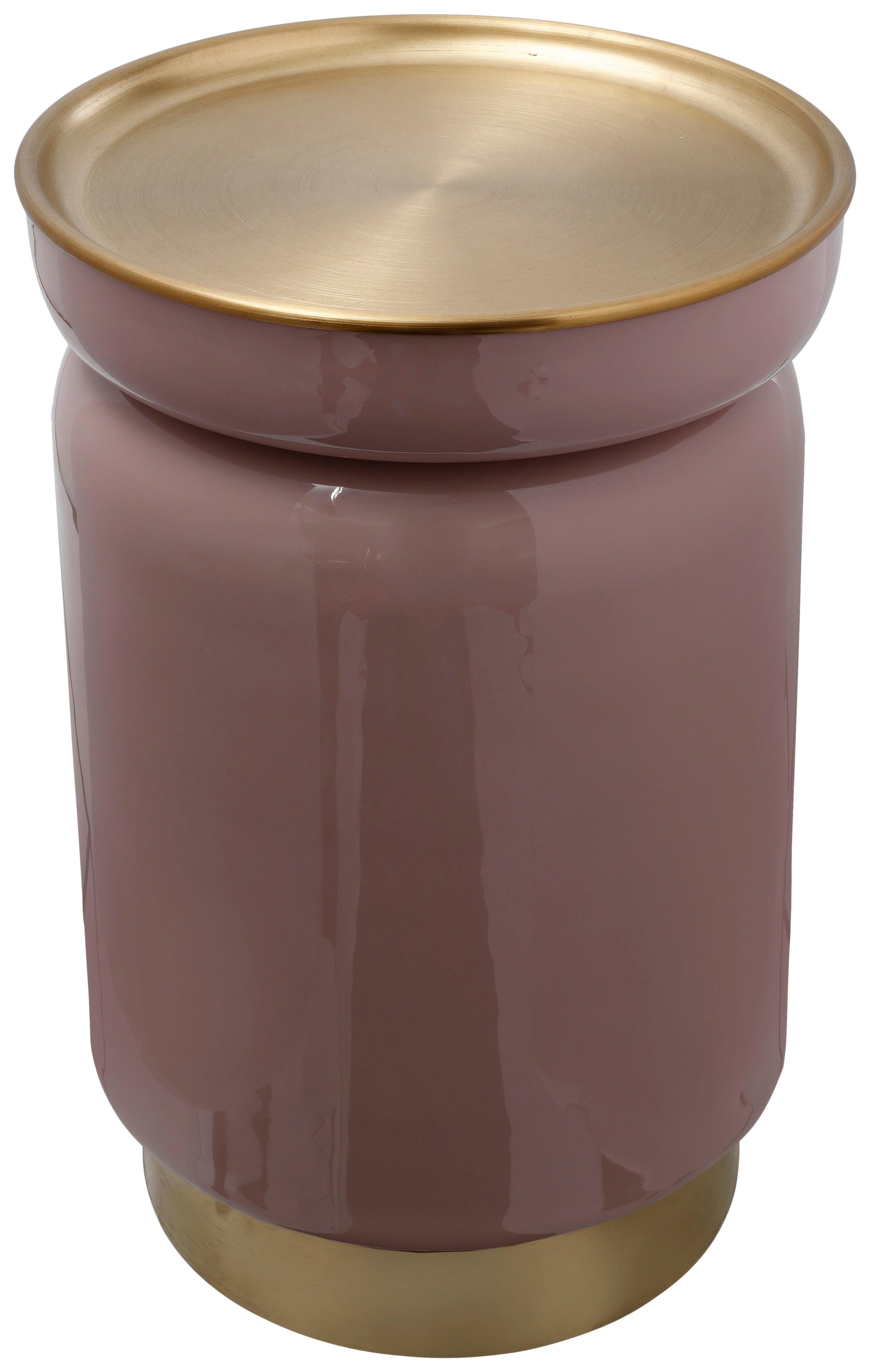 BEISTELLTISCH ASRT DECO 175 - Goldfarben/Altrosa, Design, Metall (31,5/46,5cm) - Kayoom