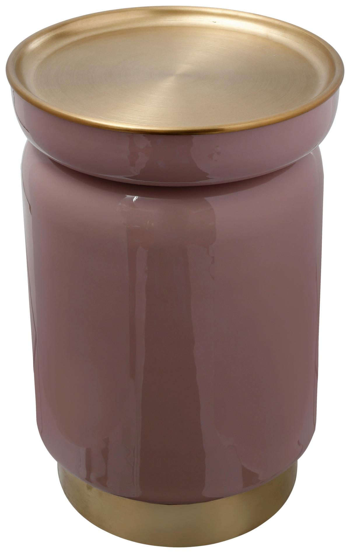 BEISTELLTISCH ASRT DECO 175 - Goldfarben/Altrosa, Design, Metall (31,5/46,5cm) - Kayoom