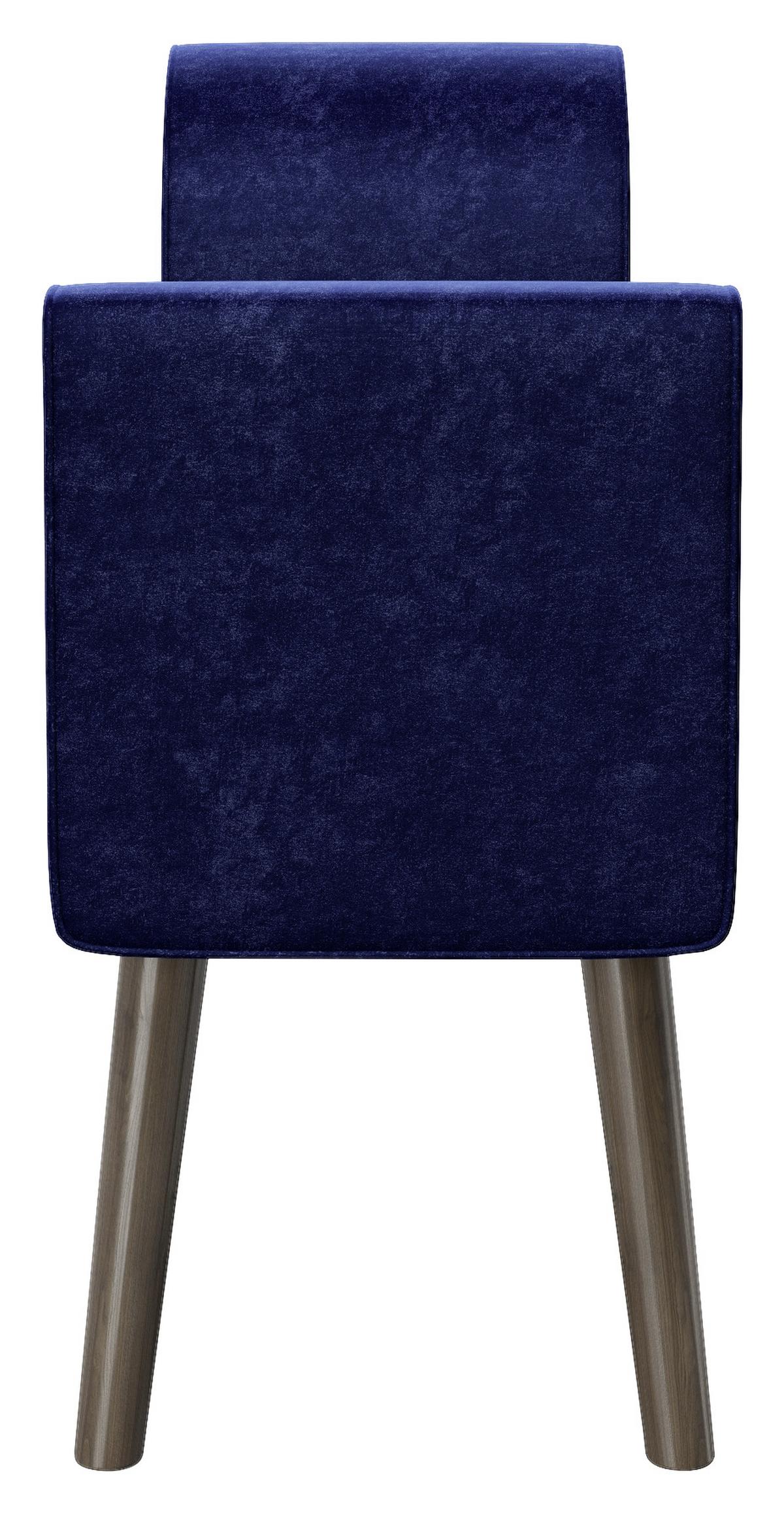 PLAYBOY Hockerbank Tiffany Samt Grau H: 54,5 cm Füße Holz - Braun/Grau, MODERN, Holz/Textil (92,7/54,5/30cm) - Playboy