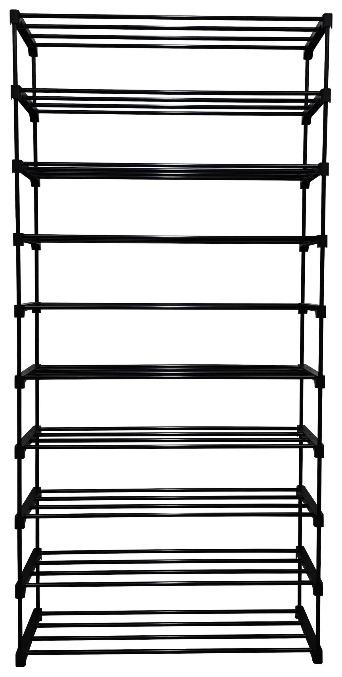 Etajeră încălțăminte GRANDO - negru, Konventionell, plastic/metal (94/194/30cm) - Based