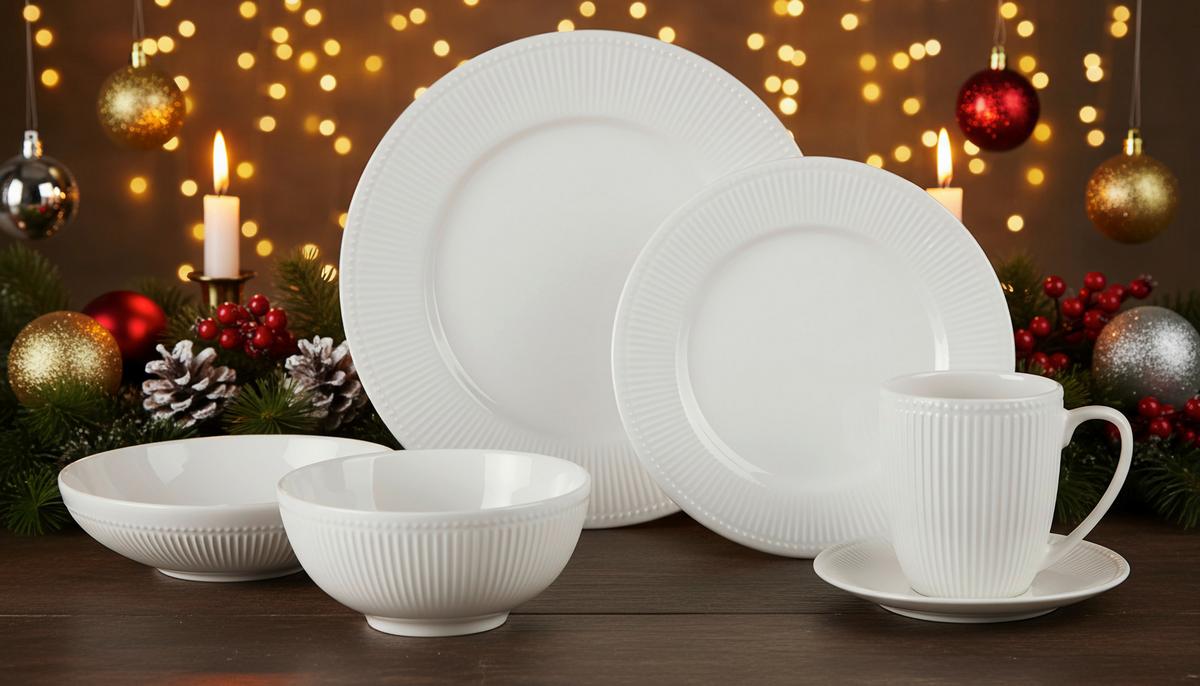 SERWIS OBIADOWO-ŚNIADANIOWY NELE - biały, Konventionell, ceramika - Landscape